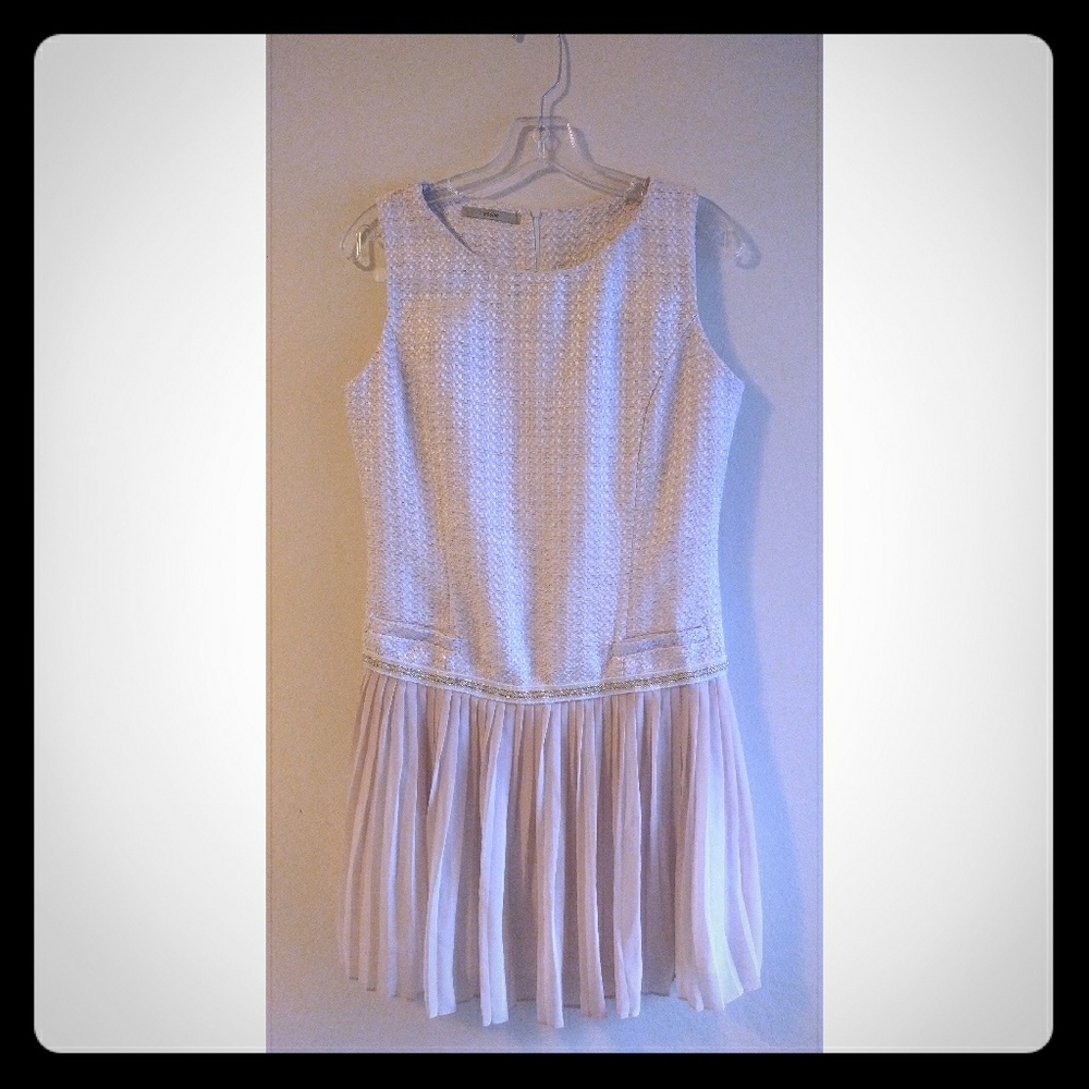 YOSHE DROP HEM pleated Dusty Rose dress